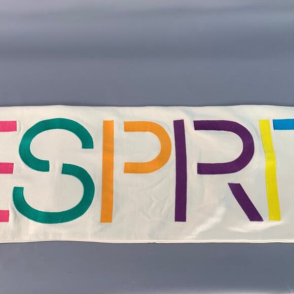 ESPRIT Cream Multi Color Embroidered Cotton Polyester Scarf - Picture 2 of 4